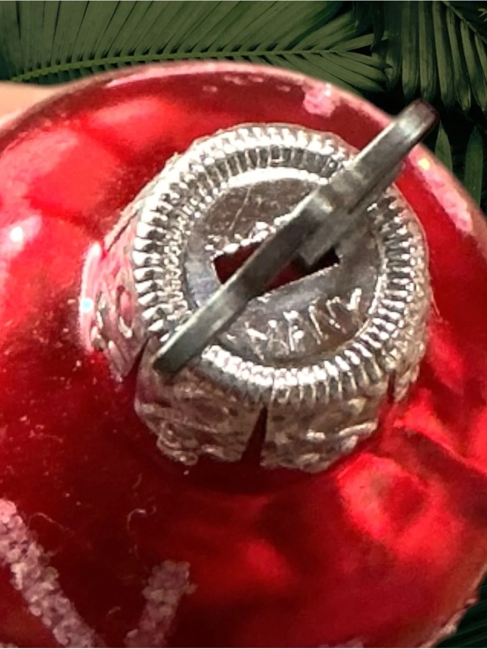VTG German Mercury Glass Circus Seal Ornament Mica Trim Hand Painted Glitter